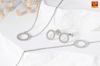 Set trang sức vàng trắng (mã STS 1710)